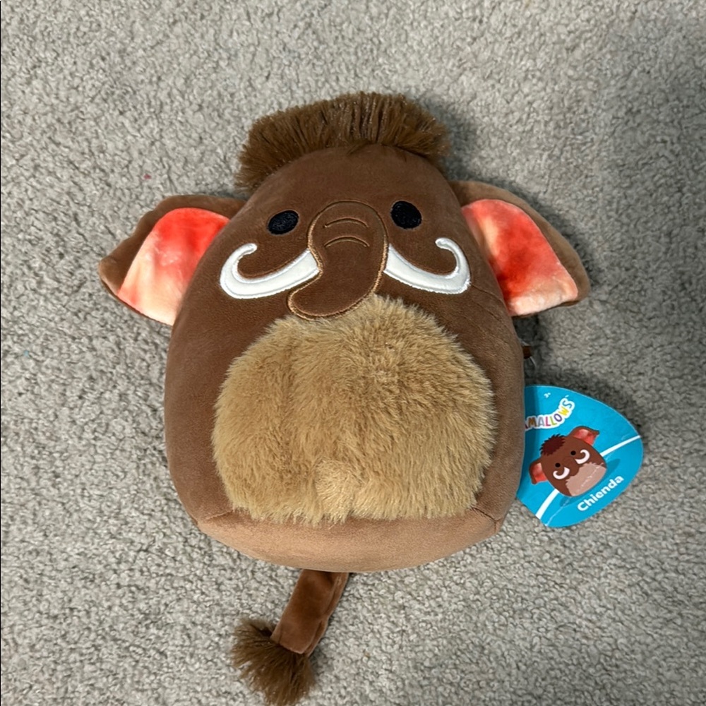 Chienda the Wooly Mammoth Squishmallow with tag 7”
